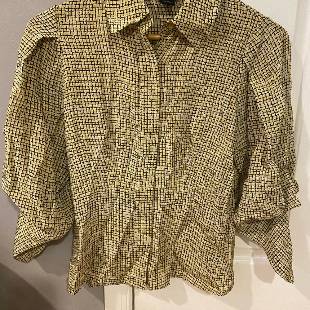 Moda Checkered Yellow and Black Blouse
